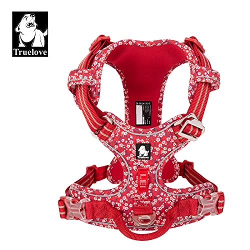 WINHYEPET True Love No-Pull Dog Harness, Cotton Fabric Breathable and Reflective Soft, Adjustbale for Running Walking, Suitable Small Medium Large Cats Dogs TLH5655(Poppy Red, S) Poppy Red - PawsPlanet Australia