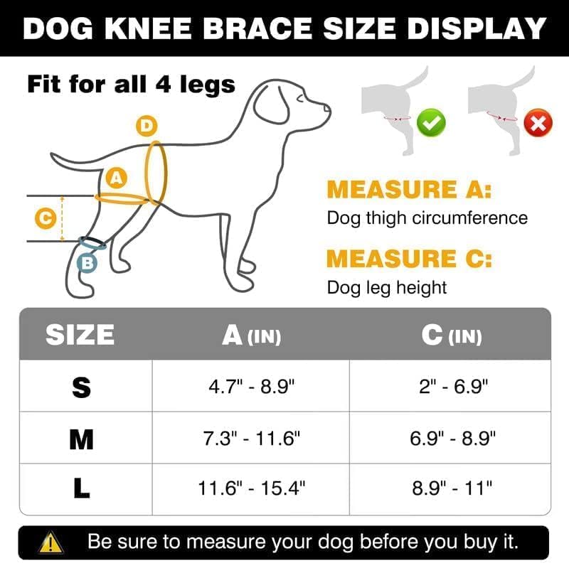 Dog Knee Brace Leg Braces - Dog Canine Knee Stifle Brace Wrap Dog Knee Brace for Torn ACL Hind Leg Joint Pain Muscle Sore Pet Brace Reduces Pain and Inflammation (S) S - PawsPlanet Australia
