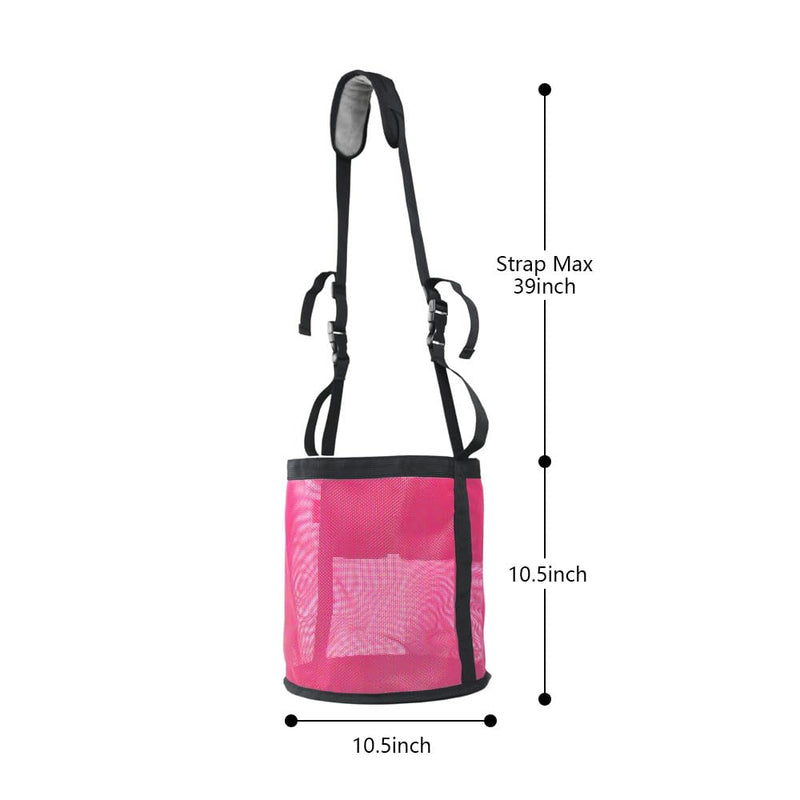 Horse Feed Bag,Heavy Duty Muzzle Feed Bag with Adjustable Strap,Comfort Neck Pad,Nose Pad and Double Waterproof Bottom Mesh Feed Bags for Horse Pack of 2 (Blue+Pink) Blue+Pink