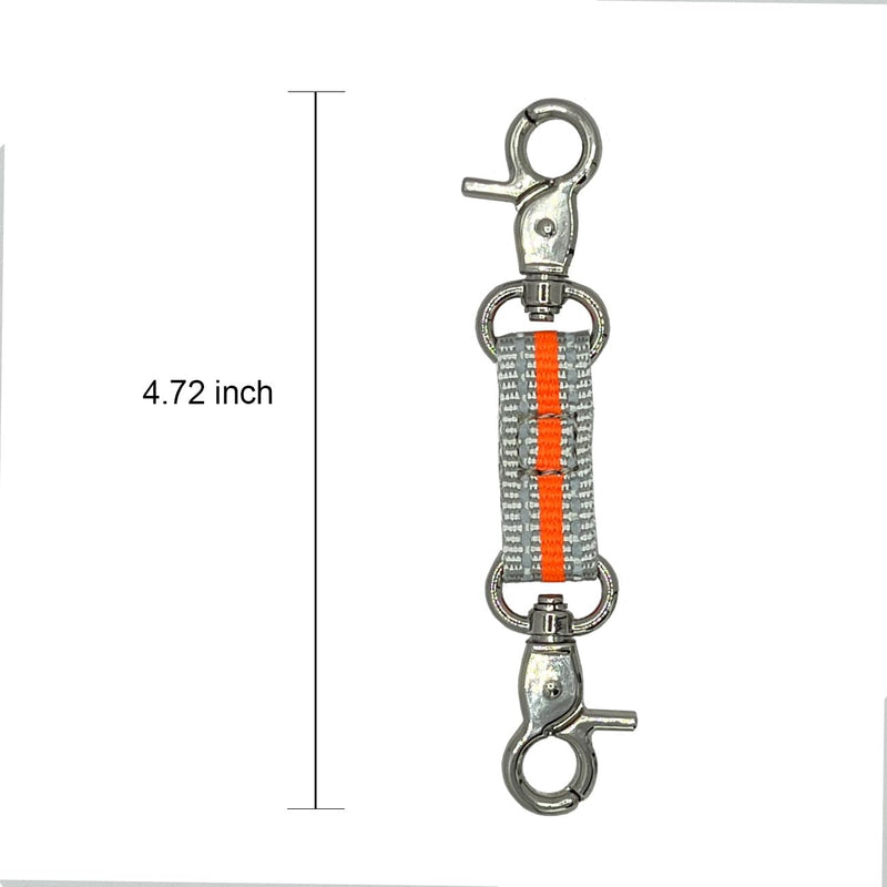 Backup Safety Clip for Small Medium Dog Collar,Prong Collar Clip for Mini Dogs,Double Ended Gentle Slip Collar Clip for Dog Harness Leash 4.7" Orange - PawsPlanet Australia