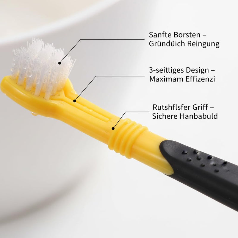 Beavorty 3-Sided Pet Toothbrush 5-Pack with Soft Bristles for Effective Dog Teeth Cleaning and Dental Care Against Tartar and Bad Breath