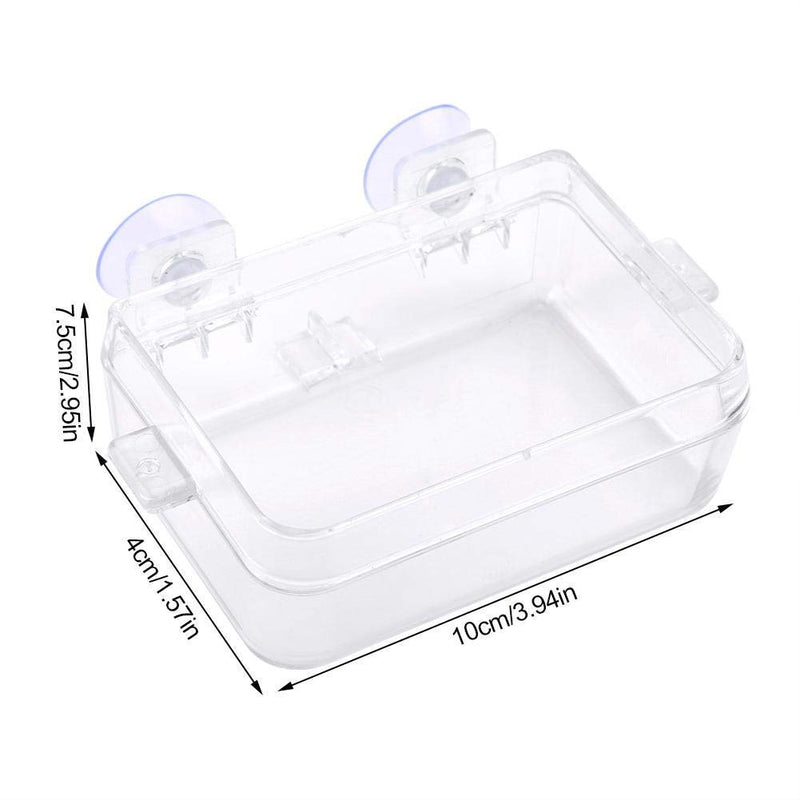 Reptiles Feeder, Amphibians Reptiles Anti-Escape Food Bowl Transparent Suction Cup Worm Feeding Basin for Gecko Snakes Iguana Lizard