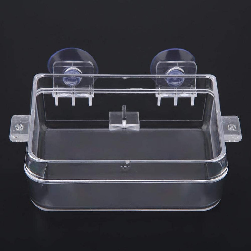 Reptiles Feeder, Amphibians Reptiles Anti-Escape Food Bowl Transparent Suction Cup Worm Feeding Basin for Gecko Snakes Iguana Lizard