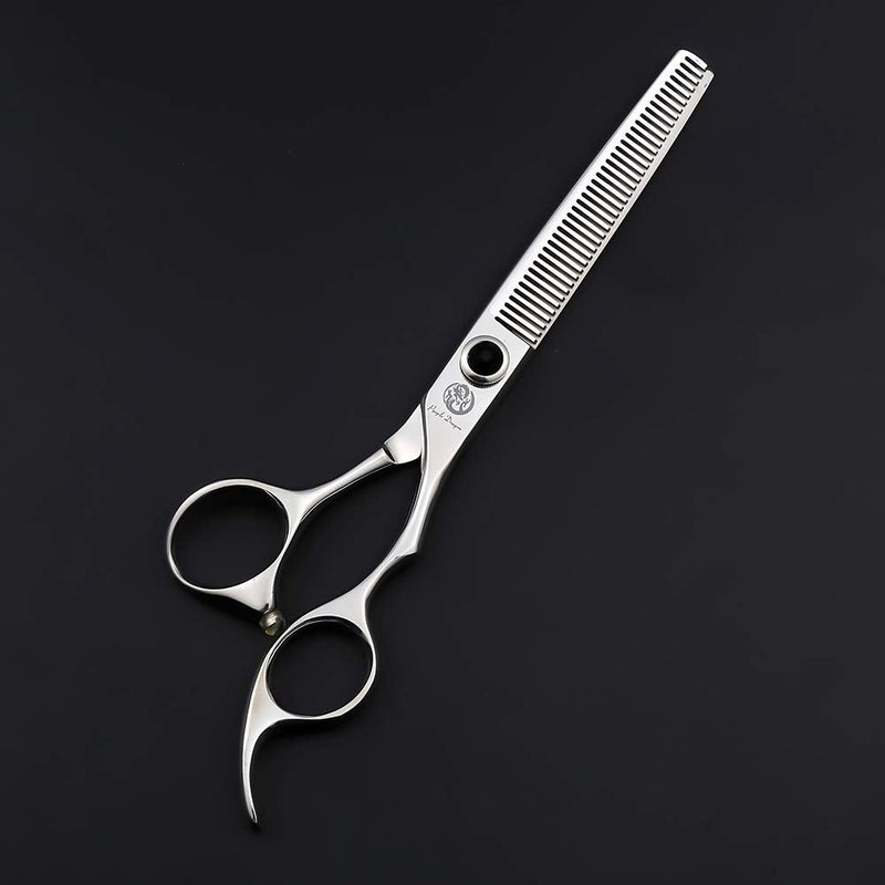 Purple Dragon Professional Pet Grooming Scissors - Dog Chunker Shears - Adult Animal Thinning/Blending Hair Trimmer for Pet Groomer or Family DIY (Silver) Silver - PawsPlanet Australia