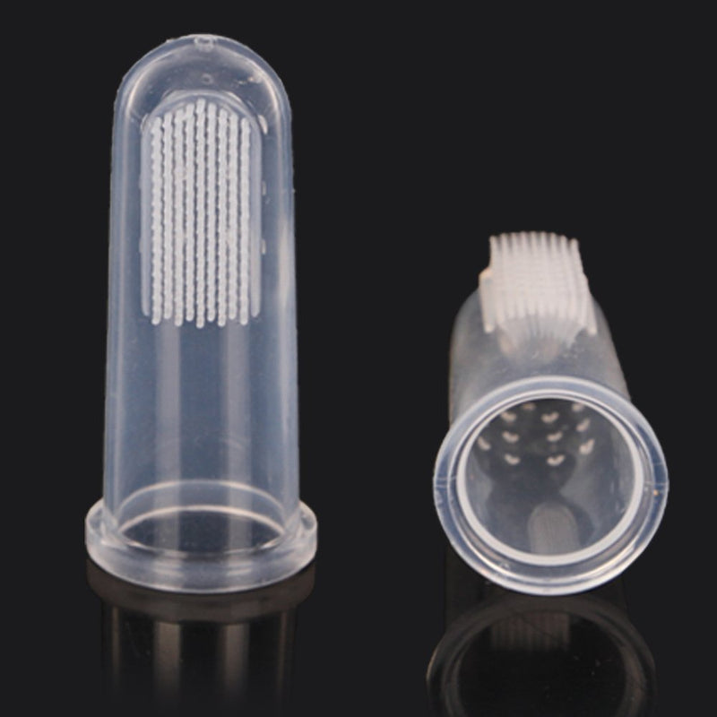 WANGCL 10 Pieces Soft Silicone Pet Finger Toothbrush, Tooth Cleaner Dog Cat Teeth Cleaning (Clear)