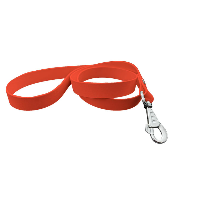 L'Atelier du Fourmilier Dog Leash in BioThane material, Width 25 mm (Fluorescent Orange)