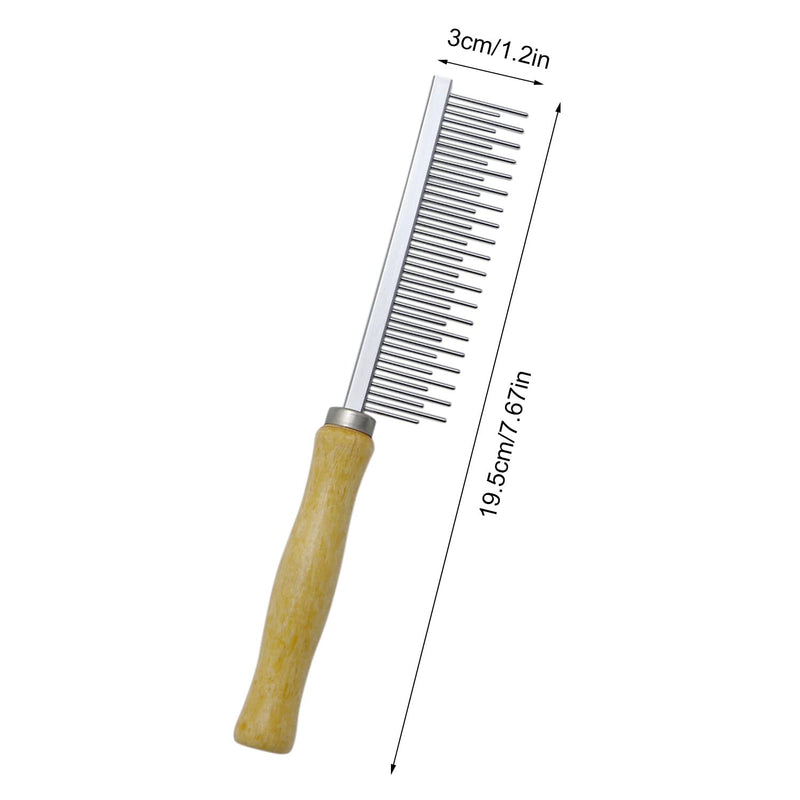 Wooden Handle Grooming Comb for Dogs Cats Pet（Multitooth） Long & Short Teeth Comb - PawsPlanet Australia