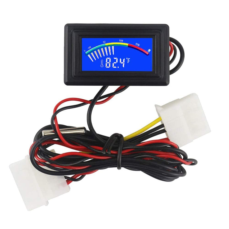 Digital Thermometer Temperature Meter Gauge Waterproof Sensor Probe Aquarium Car PC case Incubator Temp Meter 4 Pin Power Supply Celsius/Fahrenheit LCD Display 4 Pin Interface - PawsPlanet Australia