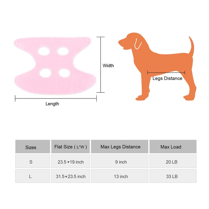 Petmolico Pet Dog Sling Hammock for Nail Clipping, Dog Grooming Hammock for Nail Trimming, Dog Lift Harness for Grooming, Pink, Small - PawsPlanet Australia