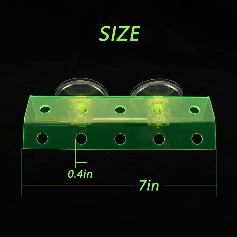 Fluorescent Green Coral Frag Holder Acrylic Coral Rack with Powerful Double Suction Cup Suitable for Household Fish Tanks (10 Plug Holes) - PawsPlanet Australia