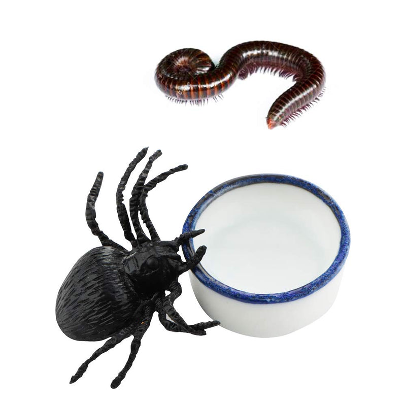 6 Pcs Spider Micro Water Bowl Mini Ceramic Dish for Spider Tarantula Millipede Tiny Reptile (Small: 0.86" D, 0.43" H)