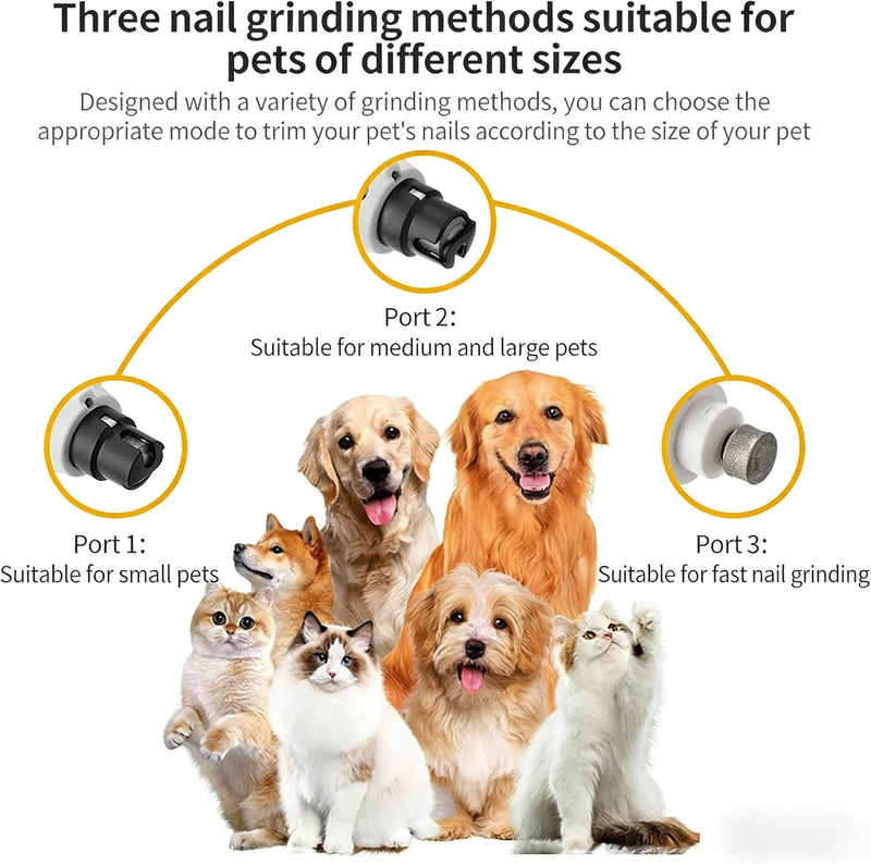 Silent Groom Pro Nail Grinder, 2025 New Dog Nail Trimmer, USB Rechargeable Pet Nail Grinder, Dog Nail Trimmers, Electric Dog Nail Clippers, Pet Paws Grooming Smoothing Tool (1 Set) 1 set