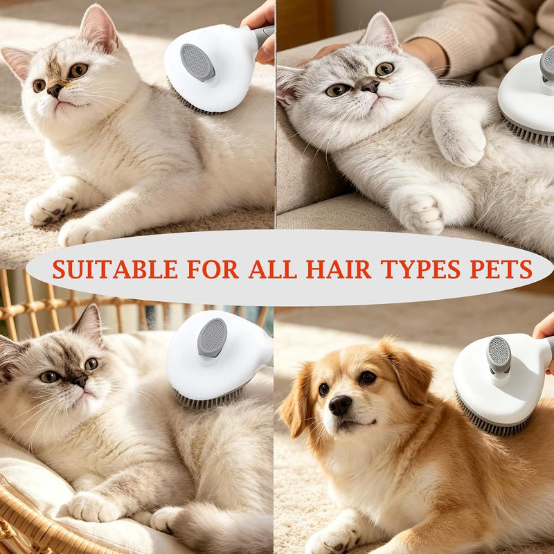 Hepper Deshedding Brush for Cats and Kittens - Removes Shed Fur From Short, Medium, or Long Hair With One Press