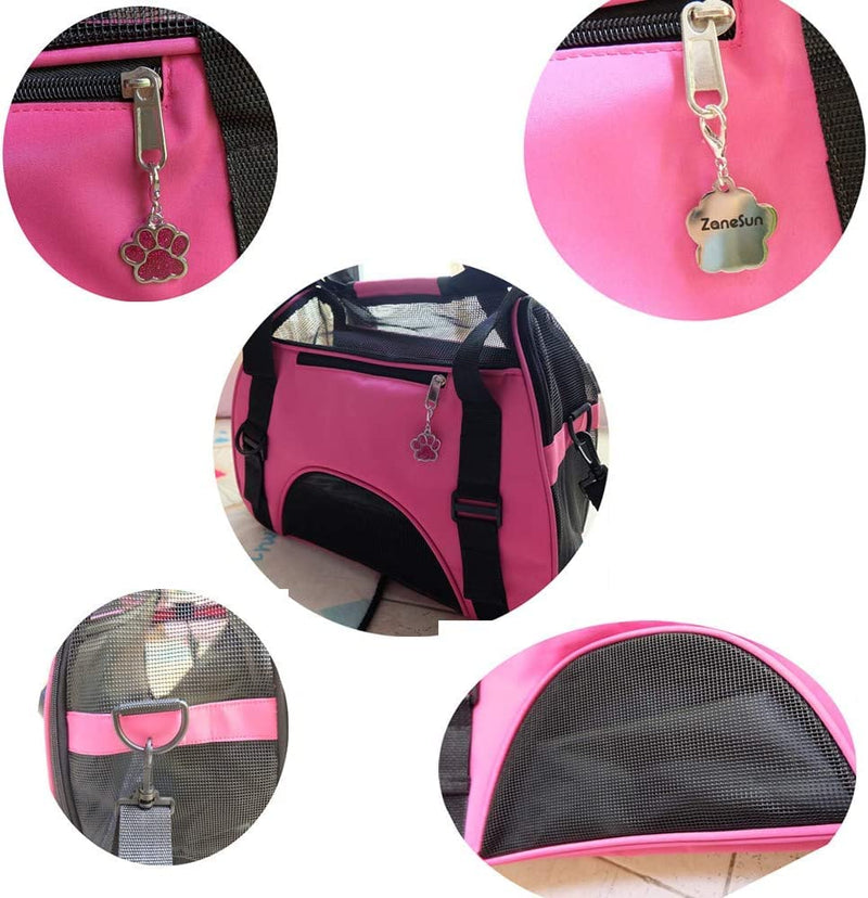 Cat Carrier,Soft-Sided Pet Travel Carrier for Cats,Dogs Puppy Comfort Portable Foldable Pet Bag Airline Approved (Small Rosered) Small RoseRed - PawsPlanet Australia