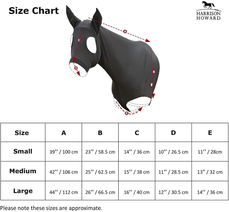 Harrison Howard Stretch Horse Slinky Hood All-Covered Comfortable Horse Sleazy Neck with Zipper -Black L Black Large - PawsPlanet Australia