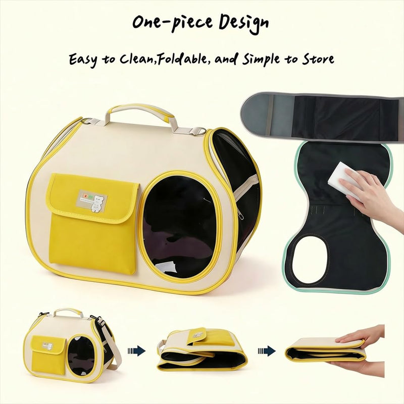 Dog Purse Carrier for Small Dogs-Pet Carrier Purse for Kitty and Puppy Soft Sided Carrier with Breathable Mesh Lightweight Pet Carrier Sling for Outing Travel Vet-Bright Yellow Bright Yellow One Size