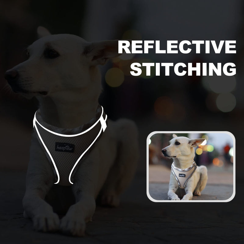 haapaw Dog Harness with Leash Set, No Pull Adjustable Reflective Step-in Puppy Harness with Thickened Padded Vest for Extra-Small/Small Medium Dogs S Beige - PawsPlanet Australia