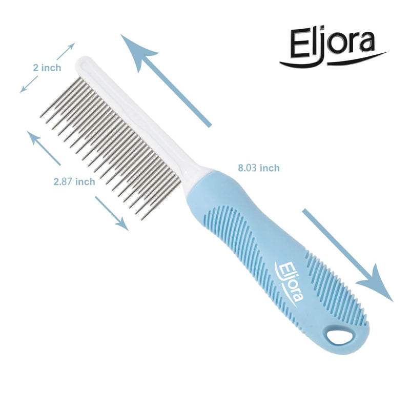 Premium Pet Grooming & Dematting Comb – Stainless Steel Teeth, Comfortable Non-Slip Grip, Gentle & Effective for Short and Long-Haired Dogs and Cats
