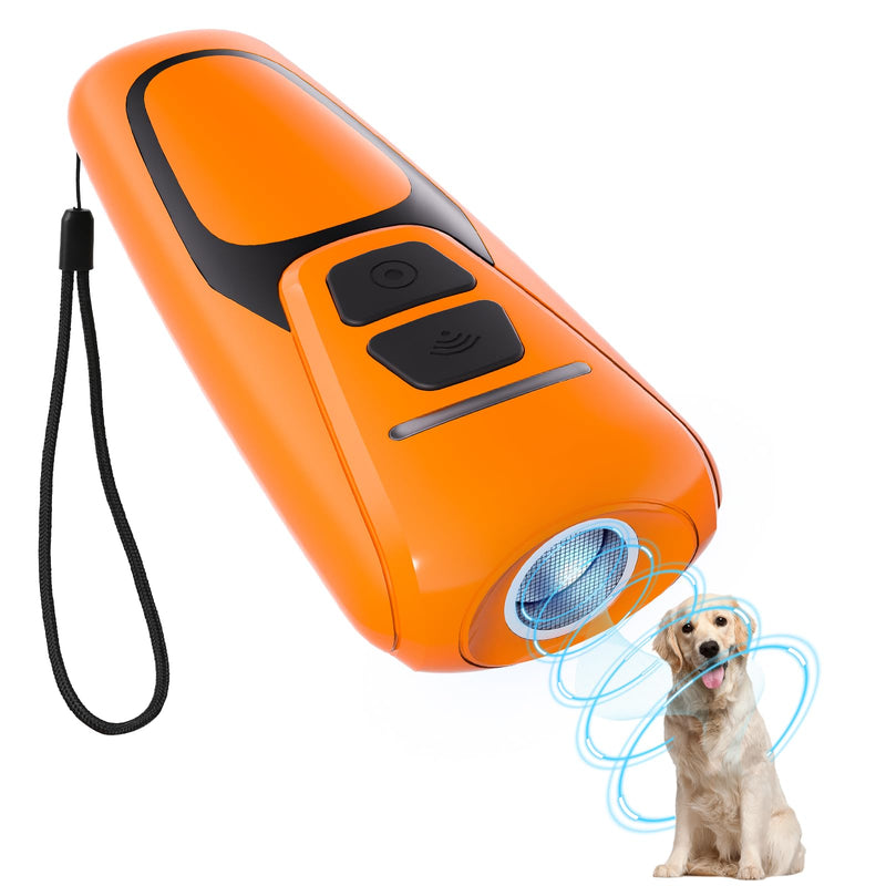 Dog Bark Deterrent Devices, Ultrasonic Anti Barking Device for Dogs, Up to 50FT Long Range Rechargeable Battery Bark Control Safe for Dogs & Human Portable Indoor Outdoor (Orange, 4.5 x 2 x 1 inches) Orange 5 x 2 x 1 inches