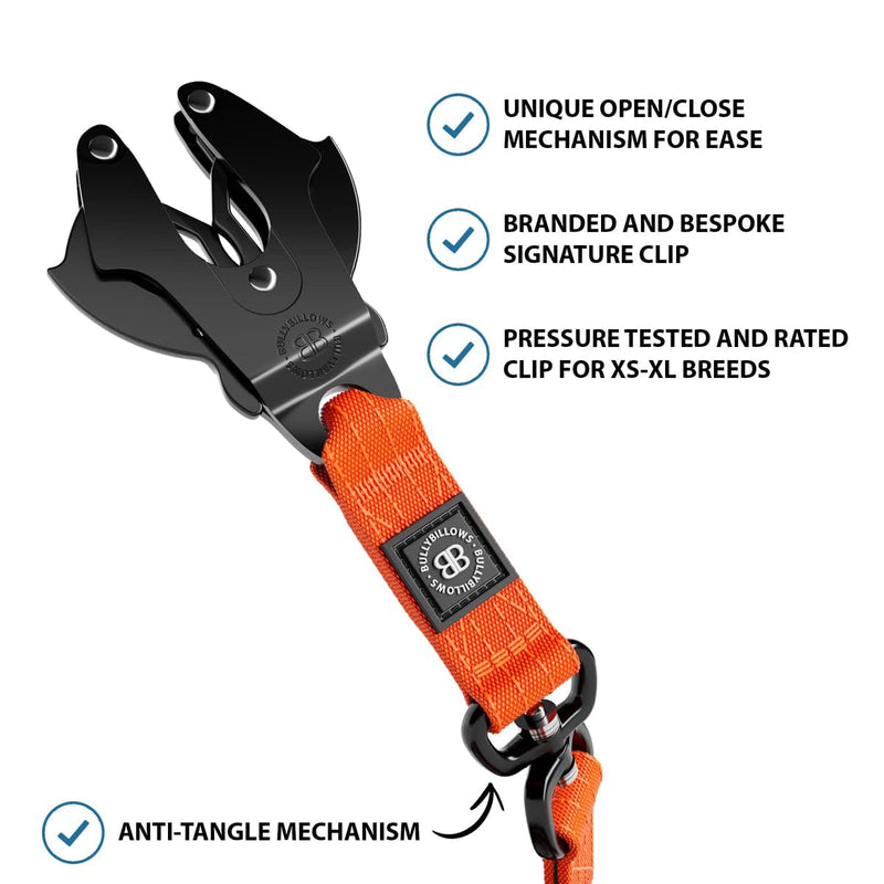 BullyBillows Anti-Tangle Swivel Combat Dog Lead | Padded Handle For Easier Walks | Anti Tangle & Pressure Tested Dog Lead | Suitable For All Dog Breeds - Black - PawsPlanet Australia