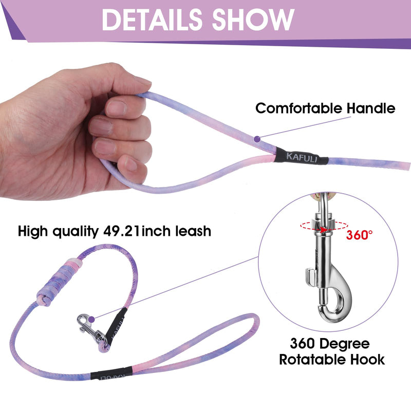 Giantree Cat Harness with Leash and Collar Set, Adjustable H-Shaped Kitten Harness Escape Proof Harness Glow in The Dark for Kitty Outdoor Walking (Gradient Purple) Gradient Purple - PawsPlanet Australia