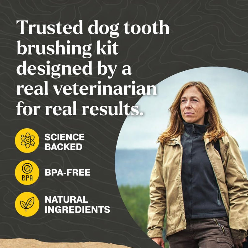 Dr. Oakley Dental Toothbrush Kit for Dogs & Cats - Finger Brush for Small Pets and Soft Brushes for Large or Older Natural and Safe Mint Flavor Minty Fresh