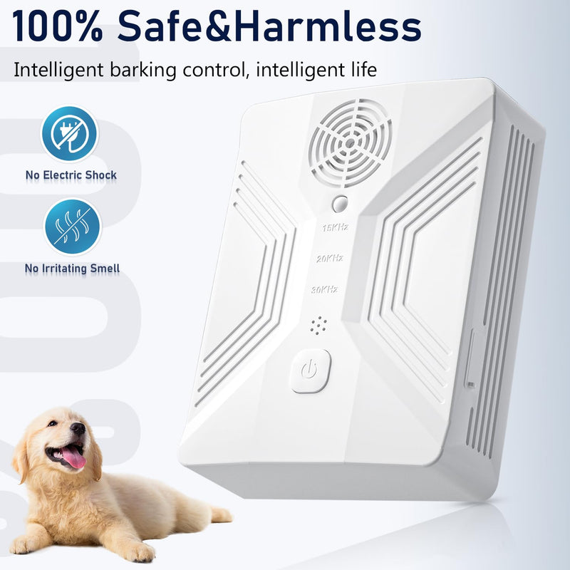 Anti Barking Device For Dogs, 55 Ft Dog Barking Deterrent Devices, 4 Frequency Weatherproof Ultrasonic Bark Deterrent, Effective Stop Barking Dog Devices, Stop the dog from barking at a distance