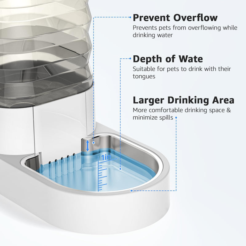 Gravity 4.5L Dog and Cat Water Bowl Dispenser, Automatic Stainless Steel Dog Water Bowl, 100% BPA-Free, Self-Filling Large Capacity Pet Water Feeder for Dogs and Cats - PawsPlanet Australia