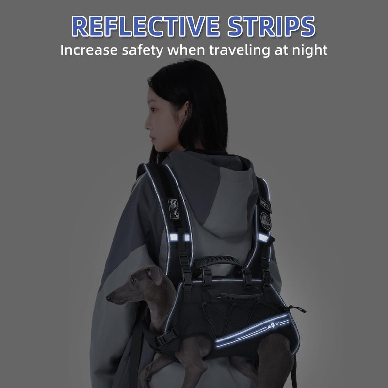 Dog Backpack Carrier for Small Dogs,Dog Lift Harness,Adjustable Padded Breathable Straps for Dogs, Disabled, Joint Injuries, Arthritis,XL(24-35LBS) XL Black - PawsPlanet Australia