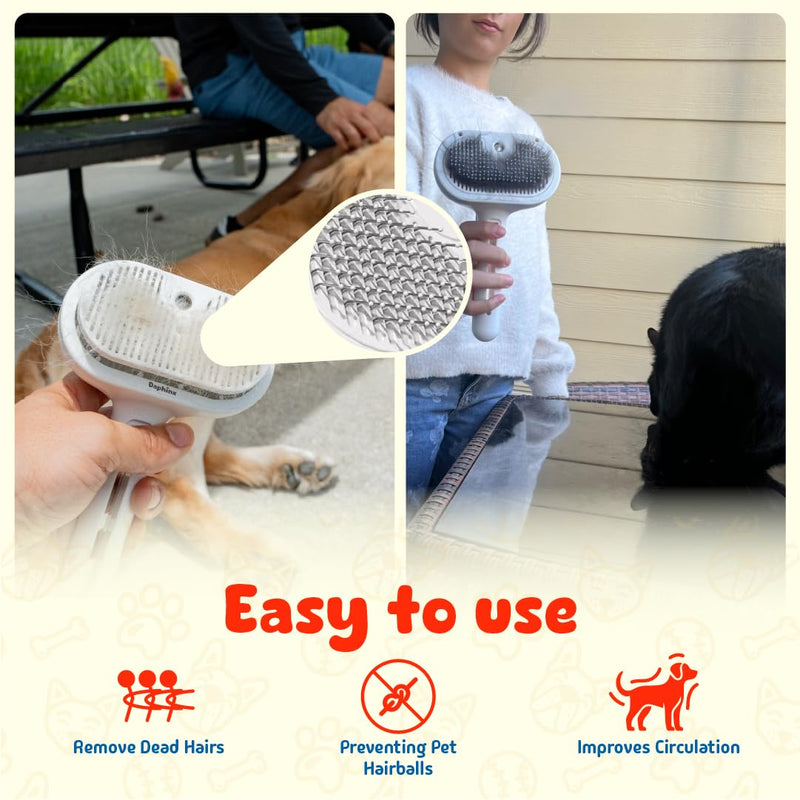 cat steam brush, misty defur comb, steamer hair brushes for indoor cats and other pets (Dogs, rabbit), groomer for shedding, massage, self-cleaning, anti-static, rechargeable grooming tool - PawsPlanet Australia