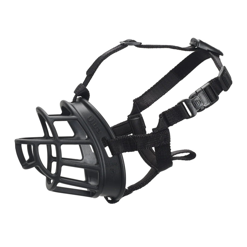 BASKERVILLE Ultra Dog Muzzle- Black Size 4, Perfect for Medium Dogs, Prevents Chewing and Biting, Basket allows Panting and Drinking-Comfortable, Humane, Adjustable, Lightweight, Durable - PawsPlanet Australia