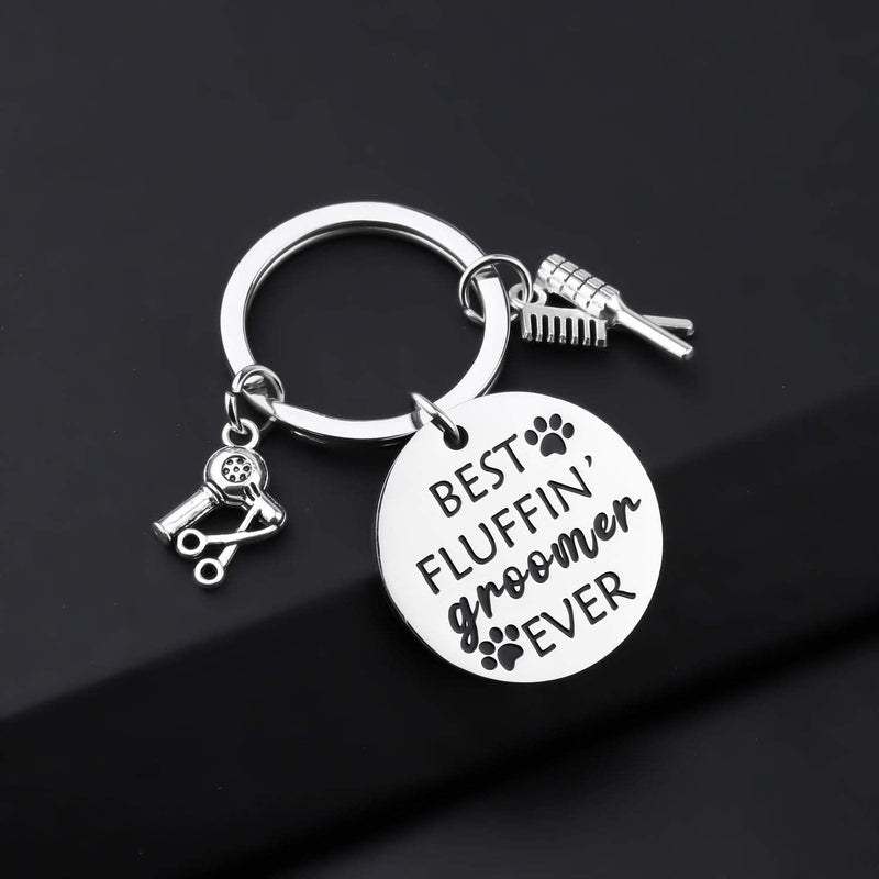 Dog Groomer Jewelry Dog Groomer Gift Dog Grooming Jewelry Pet Groomer Gift Best Fluffin' Groomer Ever Keychain - PawsPlanet Australia