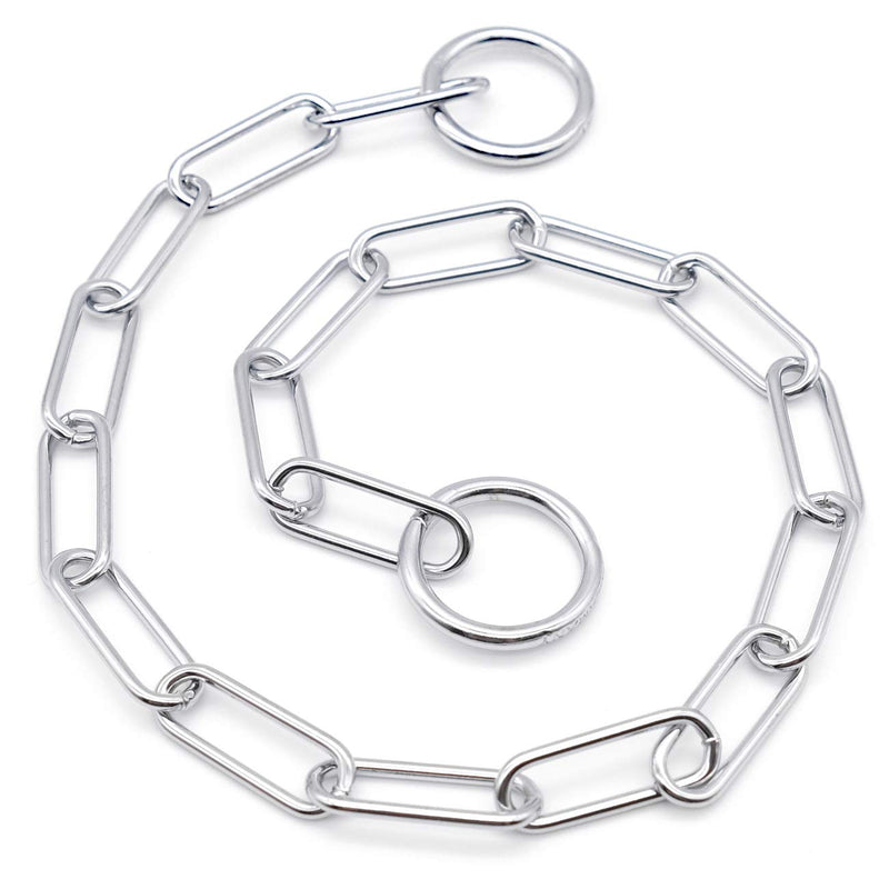 Herm Sprenger - Chrome Plated Steel Fur Saver Dog Collar - Long Link - Professional Training Collar for Small Petite Dogs - Puppy Collar - Correction Slip Chain - Made in Germany (14 inches (35 cm)) 14 inches (35 cm) - PawsPlanet Australia