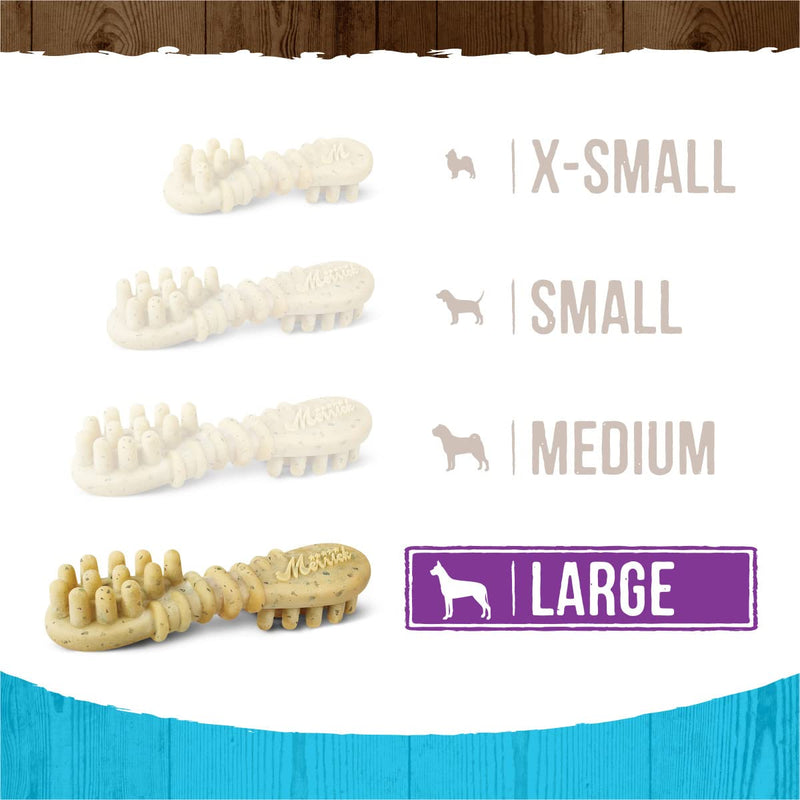 Merrick Fresh Kisses Natural Dental Chews, Toothbrush Shape Treat Infused With Real Mint, For Large Dogs - 16 ct. Box 16 count (Pack of 1)