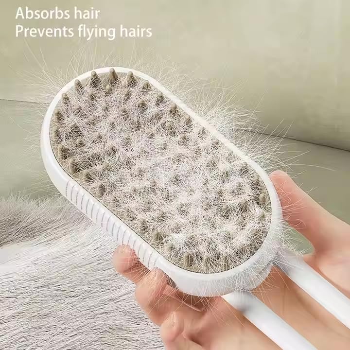 Steam Pet Grooming Brush for Dogs & Cats – Cordless Rechargeable Deshedding & Cleaning Tool, Soft-Bristle Steam Brush for Sensitive Skin, Removes Loose Hair & Dirt - PawsPlanet Australia