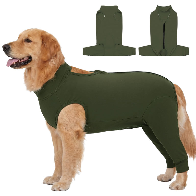 AOFITEE Extra Small Dog Recovery Sleeve Hind Leg, Dog Recovery Suit for Female Male Dogs, Anti Licking Small Dog Rear Leg Sleeve, Dog Wound Cover for Abdomen, Cone Alternative Dog Wound Heal Onesie,XS X-Small ArmyGreen