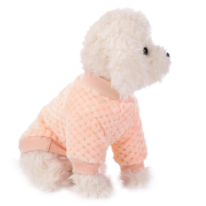 POMIU Dog Sweater, Dog Sweaters for Small Medium Dogs or Cat, Warm Soft Flannel Pet Clothes for Dogs Girl or Boy, Dog Shirt Coat Jacket (Peach+Purple+Rose, Medium) Peach+Purple+Rose - PawsPlanet Australia