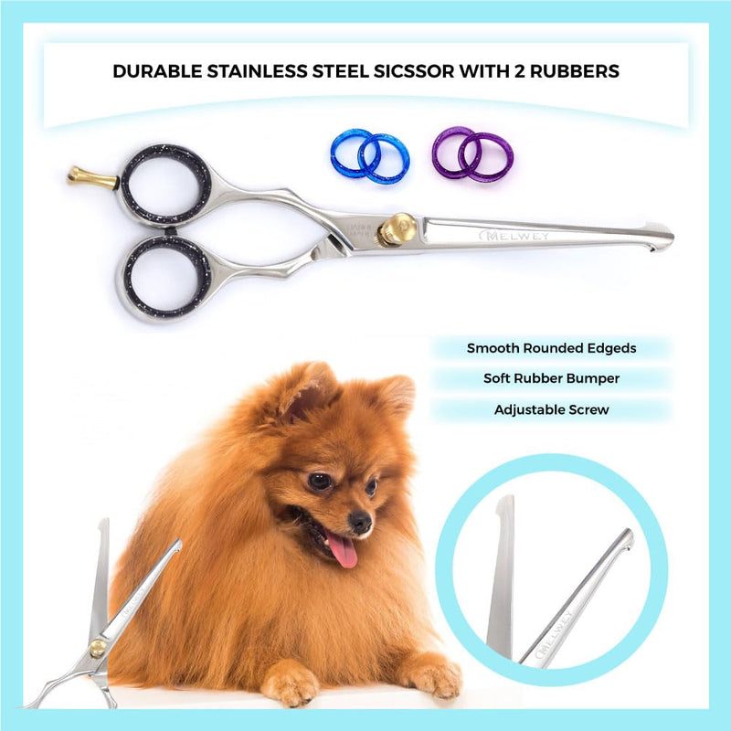 Left-Handed Pet dog Grooming Scissors Set Pro-Grade Curved Shears for Dogs Cats - Precision Crafted Sharp Blades Comfort Grip - Ideal for Cutting Curving Thinning (LH Round Tip Kit) LH Round Tip Kit - PawsPlanet Australia