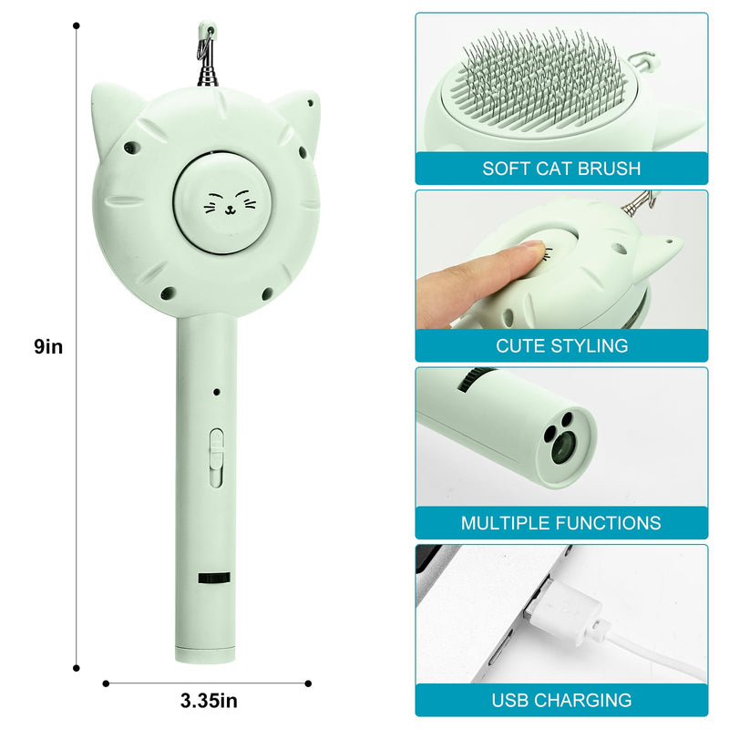 3 In 1 Cat Brush, Cat brush with Release Button, Cat Brushes for Indoor Cats Shedding,Cat Brush for Long or Short Haired Cats,Cuddles and Meow - PawsPlanet Australia