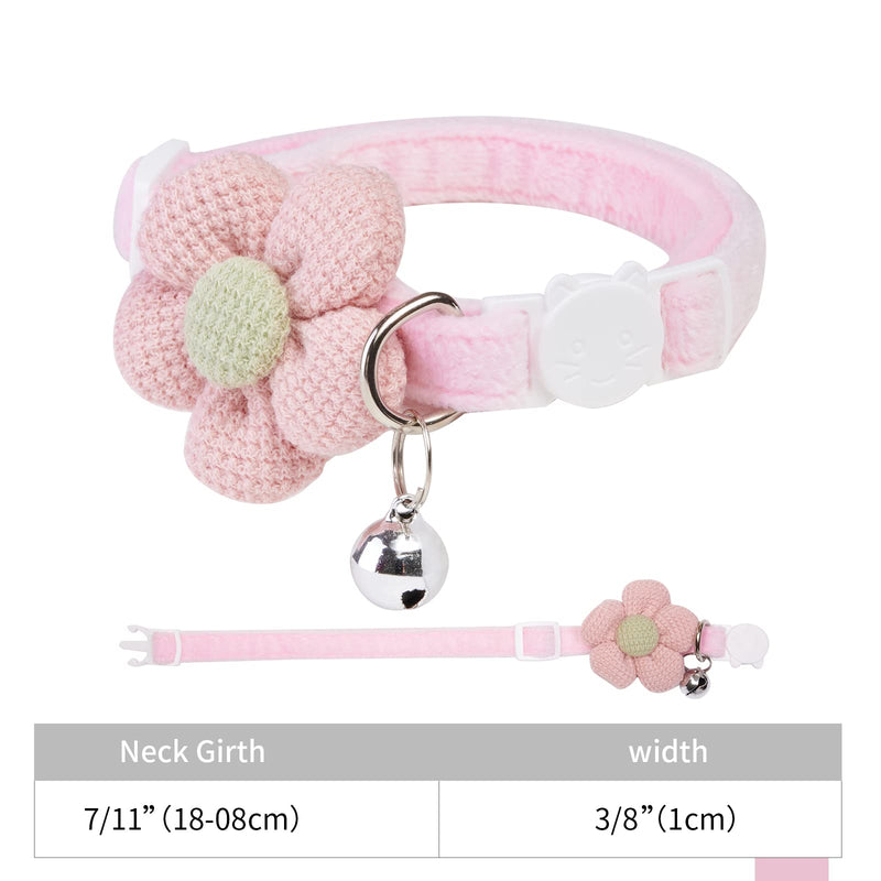 Breakaway Cat Collars with Bells, MUZIEBA Kitten Collar for Girl Boy Adjustable Safety Kitty Collars for Cats Puppy and Small Pets (Pink) Pink - PawsPlanet Australia