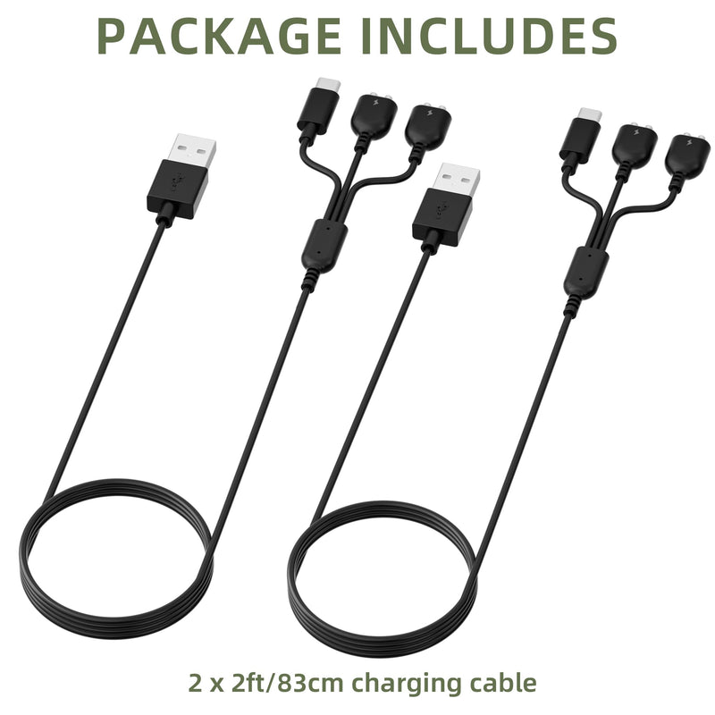 Dog Shock Collar Charger Cord for Jugbow DT-61 Dog Training Collar, 3-in-1 USB C and 2X Magnetic Bark Collar Charging Cable for Dogs - PawsPlanet Australia