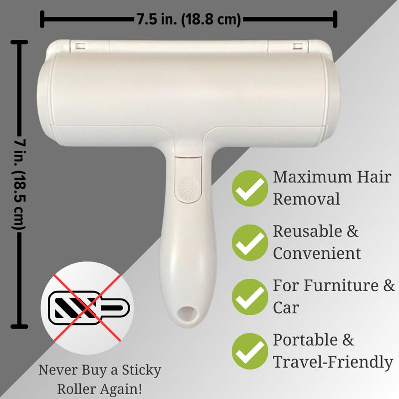 Reusable Pet Hair Remover - Multi-Surface Lint Roller and Fur Removal Tool for Cats and Dogs, Perfect for Furniture, Carpets, Bedding, Car Seats, and More - Portable, Durable - PawsPlanet Australia