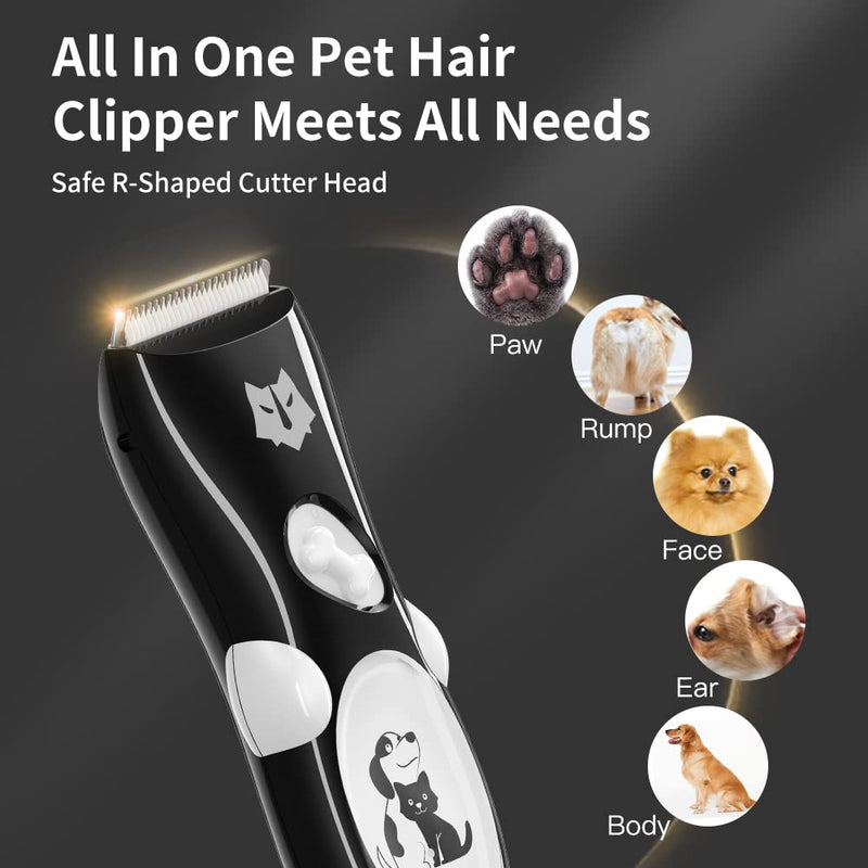 Dog Clipper Pet Grooming Kit Low Noise Cordless Dog Trimmer for Matted Hair Professional Cat Shaver Clipper Dog Razor for Small and Medium Animals Black - PawsPlanet Australia