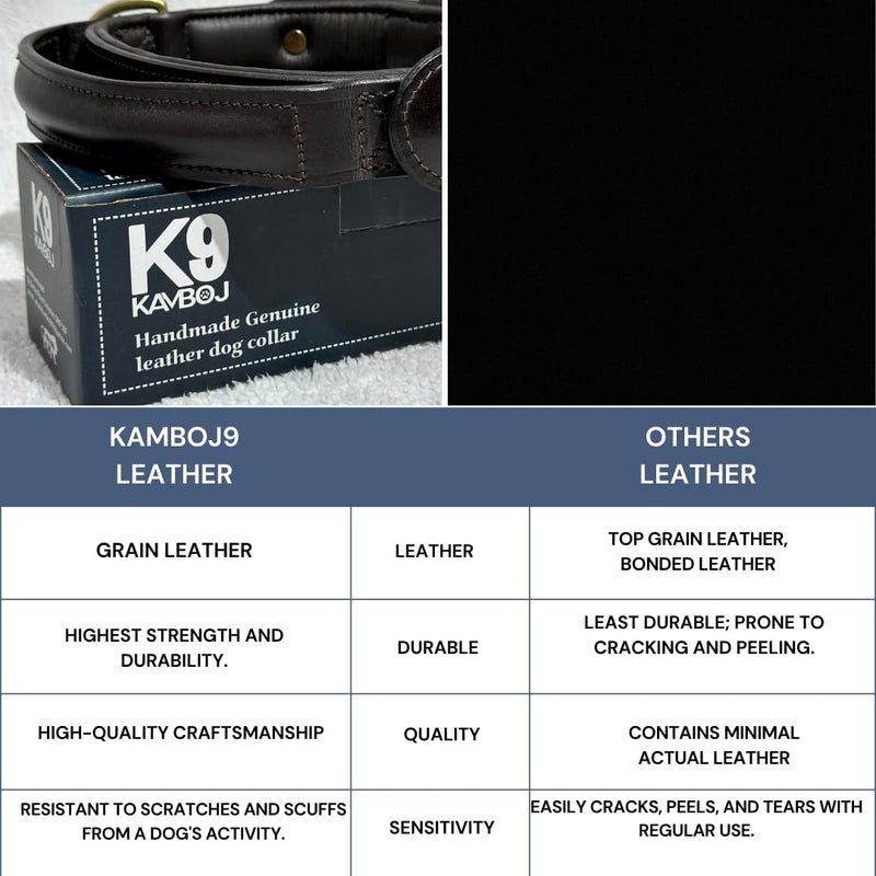 k9 Handmade Leather Martingale Collar for Dogs 100% Brass Hardware Suitable for Medium, Large, Extra Large Breed Dogs Training. Includes Leather Apple Airtag Dog Collar Pocket. (Medium) - PawsPlanet Australia