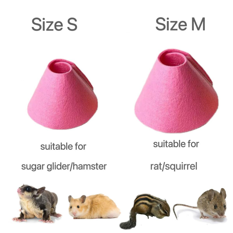 2 Pcs Sugar Gliders Recovery Cone Collar Hamster Mini Elizabeth Collar Protective Cones for Small Pet Adjustable Neck Cone for Sugar Glider Hamster Ferret Squrrel, pink - PawsPlanet Australia