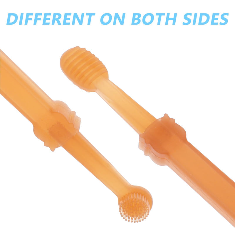 VOSAREA 1 Set of Silicone Pet Toothbrush Kit for Dogs and Cats Puppy Tooth Brushing Tool Double Head Oral Cleaning Brush for Small Dogs and Cats