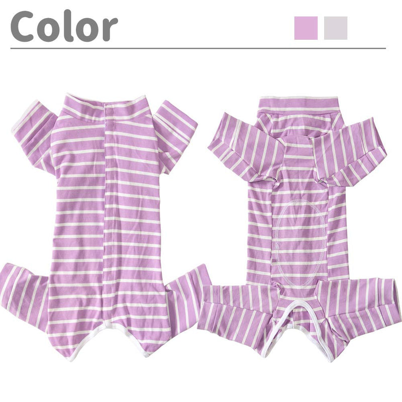 Dog’s Recovery Suit Post Surgery Shirt for Puppy, Full Coverage Dog's Bodysuit Wound Protective Surgical Clothes for Small and Medium Pets (purple white stripe-m) purple white stripe - PawsPlanet Australia