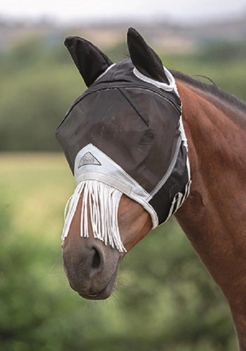 FINE MESH Fly MASK with Nose Fringe (Small Pony, Black)