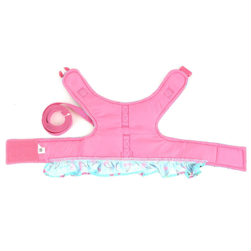 SMALLLEE_LUCKY_STORE Bow Cherry Print Cat and Small Dog Harness Dress with Leash for Girls Adjustable No Pull Escape Proof Soft Walking Jacket Waterproof Puppies Kitten Harness Vest Outdoor,Green XS XS(chest 12-13.5 Inch) blue cherry