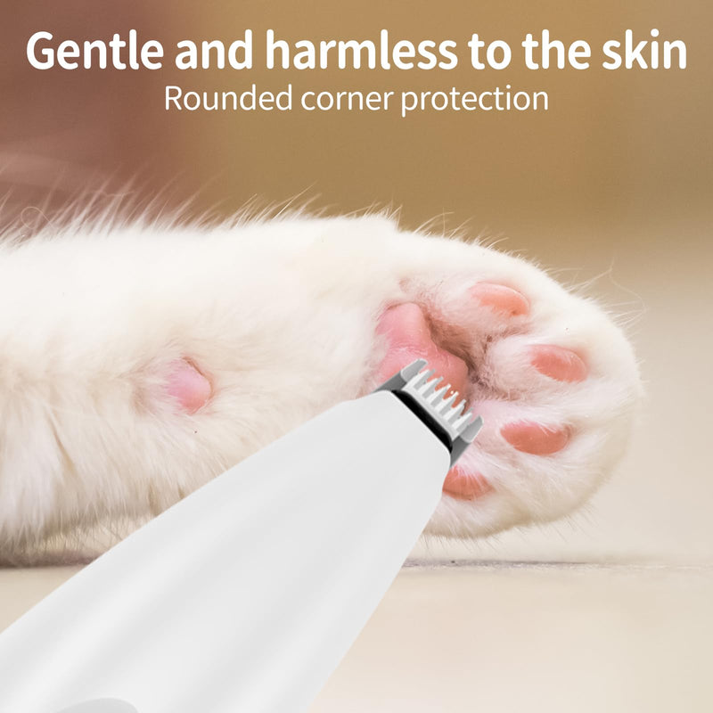 ahansi Dog Clippers for Grooming, Low Noise Cordless Dog Paw Trimmer, Rechargeable Small Pet Hair Trimmer for Grooming (White) White - PawsPlanet Australia